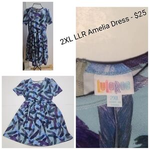 LuLaRoe Women Dress - Blue and Purple Pattern